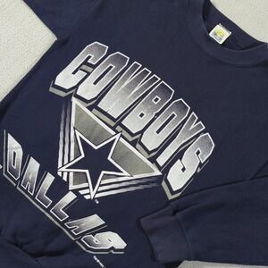 Dallas‎ Cowboys Crewneck Sweatshirt Vintage 1993 NFL Competitor Medium Navy Blue